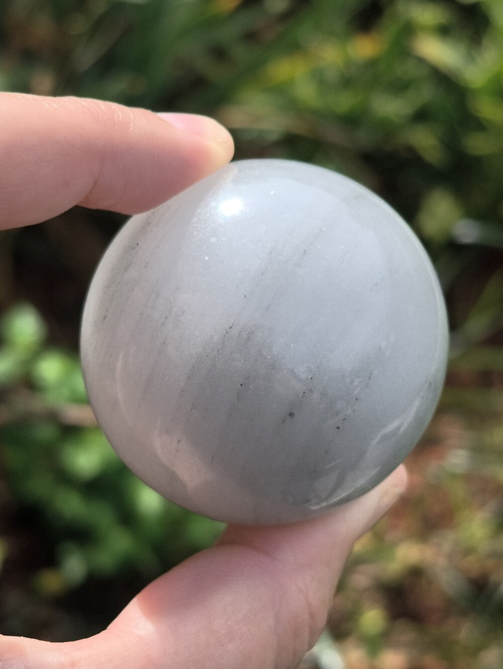 #3 Rare Gray Banded Angelite Crystal Sphere